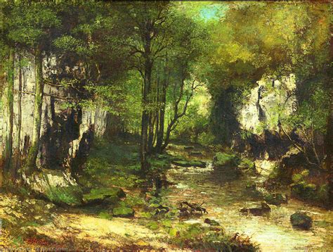 Reproduções De Arte O fluxo dos Puits Noirs 1855 por Gustave Courbet