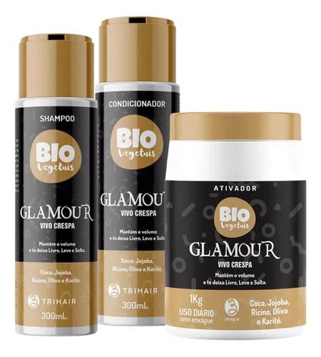 Kit Sh Cond Ativador Kg Vivo Crespa Glamour Biovegetais