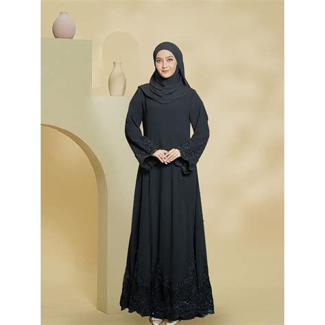 La Eryna Abaya Lace Jubah Abaya Dress Muslimah Dubai Turkey Sulam Lace