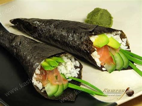 Суши скатанные вручную Темаки-дзуси | Кашевар | Recipe | Homemade sushi ...