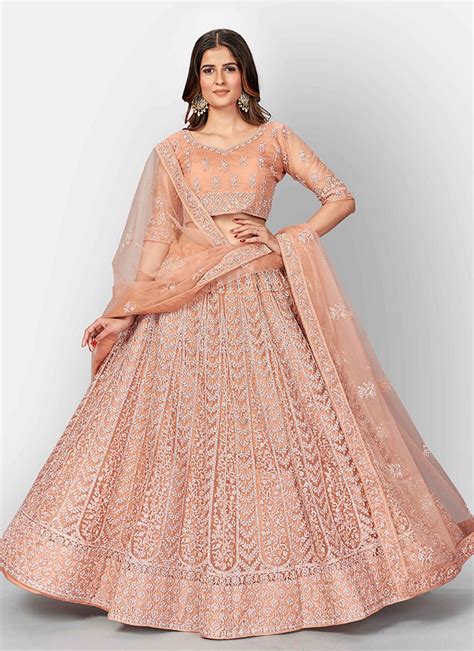 Buy Peach Color Lehenga Choli Online