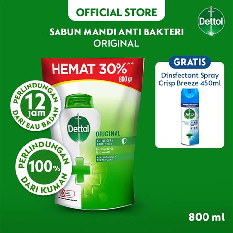 Jual Dettol Sabun Mandi Cair Anti Bakteri Original Jumbo 800 Gr Refill