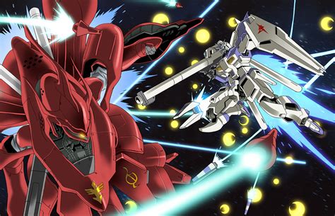 Hi Nu Gundam And Nightingale Gundam And 2 More Drawn By Platinalios