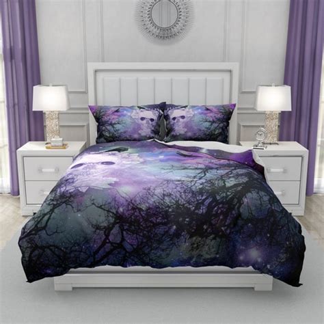 Misty Blue Peacock Comforter Duvet Cover Pillow Shams Etsy