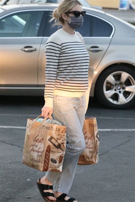 EMMA ROBERTS Out Shopping at Bristol Farms in Beverly Hills 03/01/2021 ...