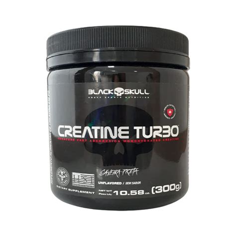 Creatine Turbo Monohidratada 300g Sem Sabor Black Skull OtimaNutri