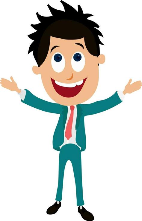 Cartoon character of a happy businessman. 24286125 Vector Art at Vecteezy