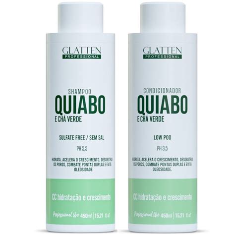 Kit Capilar Itens Quiabo E Ch Verde Glatten Cosm Ticos Bio