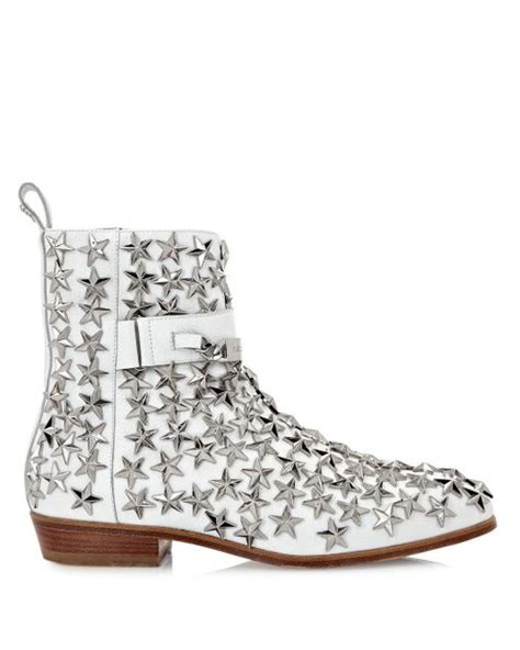 Philipp Plein Stars Leather Boots In White Lyst