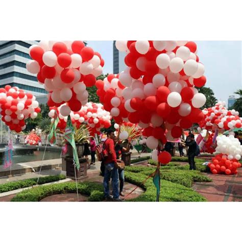 Jual Pcs Balon Latex Metalik Merah Putih Balon Ulang Tahun Inc