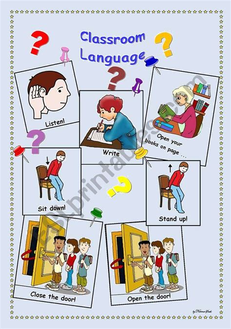 Classroom Language 2 2 Esl Worksheet By Nssarj