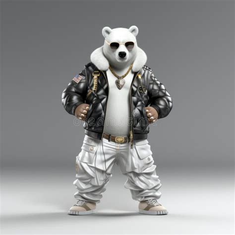 Hip Hop Polar Bear Playful Character Design In Zbrush Stock