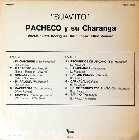 Pacheco Y Su Charanga Pacheco Y Su Charanga Suavito Vol 4 LP