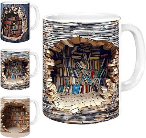 Amazon Pdpdoc D Bookshelf Mug A Library Shelf Cup D Bookshelf