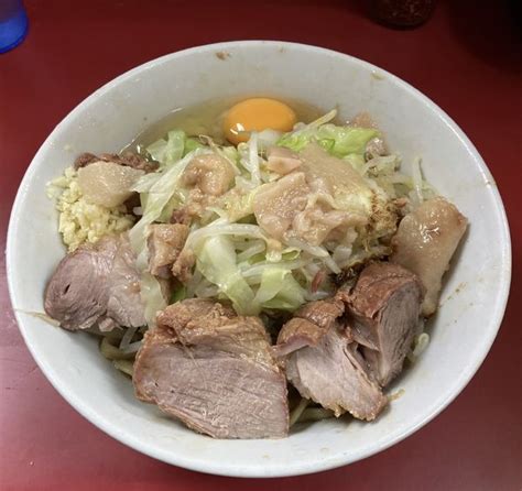 『汁なし小豚＋生たまご』ラーメン二郎 環七一之江店のレビュー ラーメンデータベース