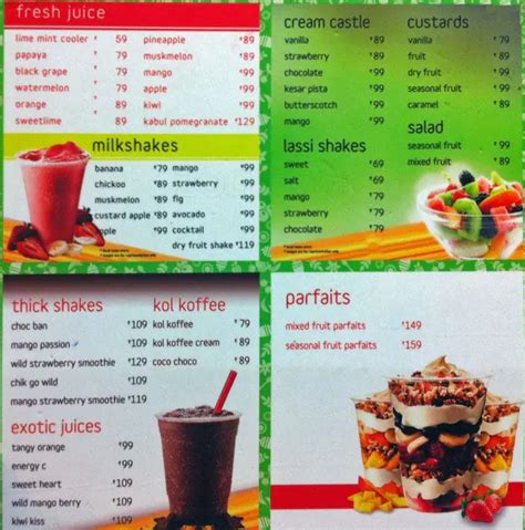 Squeeze Juice Bar Menu Menu For Squeeze Juice Bar Kukatpally