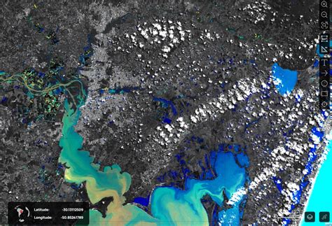 Imagens de satélite mostram Guaíba antes e depois de cheia histórica em