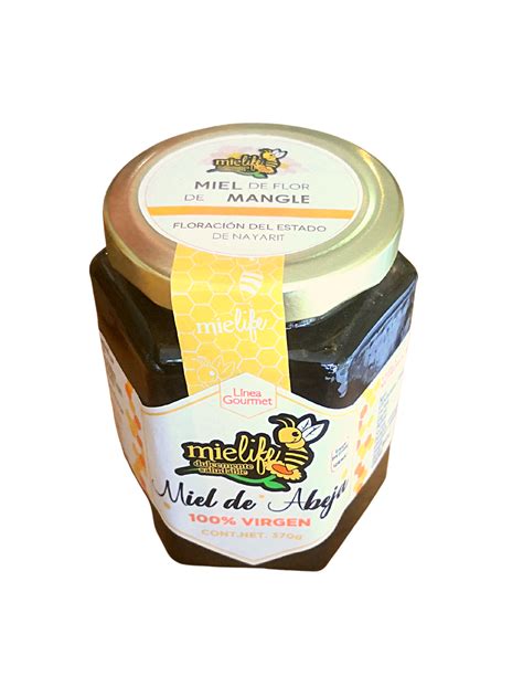 Miel De Abeja Virgen 370gr Flor Mangle Gourmet Mielife Mielife