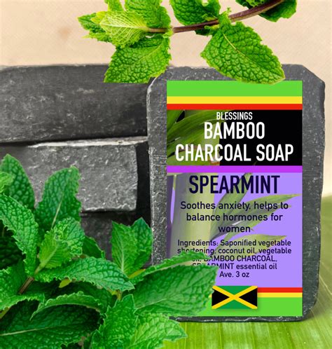 Bamboo Charcoal Spearmint Soap Blessings All Natural Jamaica