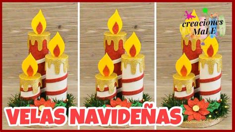 VELAS NAVIDEÑAS DECORATIVAS RECICLADO Navideño Velas navideñas