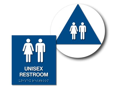 Unisex Restroom Sign Bundle 9″h X 8″w 12″ Circletriangle Harvey