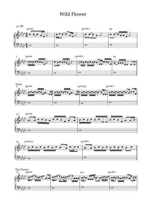 BTS RM Wild Flower EASY PIANO SHEET 악보 by Pianella Piano