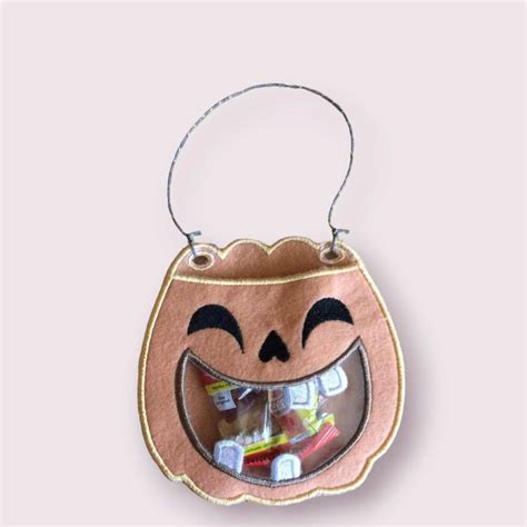 ITH Stickdatei Tasche Halloween Kürbis 13x18 5x7