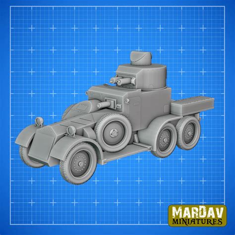 British Lanchester 6x4 Armoured Car Wargaming3d