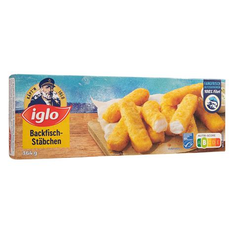 ROKSH Fisch Meeresfrüchte IGLO Backfisch Stäbchen 364g