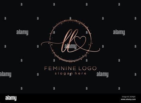 Ll Handwriting Logo With Circle Template Vector Logo Of Initial Wedding