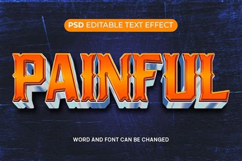 Premium Psd Painful Text Effect 3d Psd