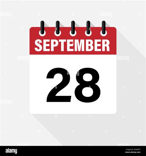 September Vector Flat Daily Calendar Icon Date And Time Day Month