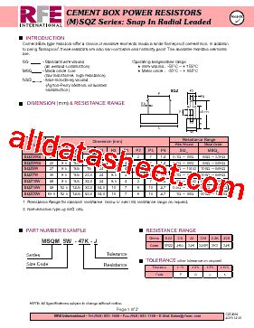 Sqz Ws Datasheet Pdf Rfe International