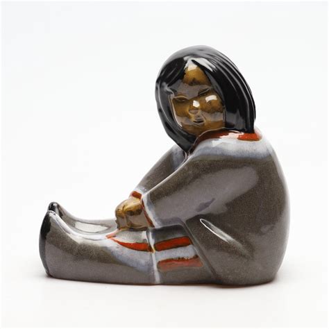 Images For 2525725 VICKE LINDSTRAND Figurine Ceramic Inuit Girl