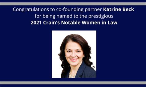 Katrine Beck Named To Crains Ny Business Notable Women In Law White