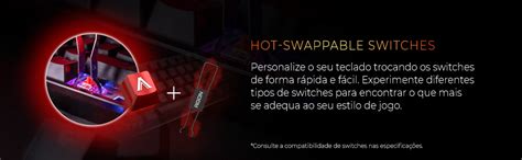 Teclado Mecânico Gamer AGON AGK Cherry MX Red Switch Hot Swappable US RGB design