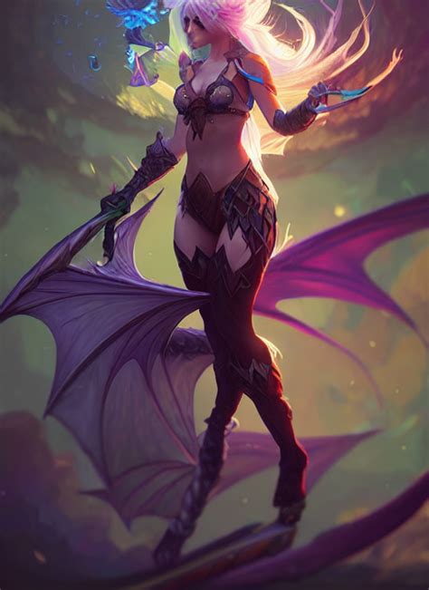 KREA AI - fae dragon ashe from league of legends, splash art...