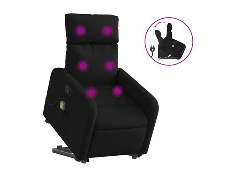 Fauteuil De Massage Inclinable Noir Tissu Reo48113