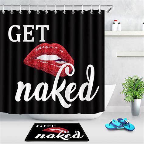 Tempting Scarlet Lips Monochromatic Shower Curtain Set Walmart