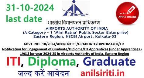 Aai Apprentice Recruitment Iti Diploma Degree Last