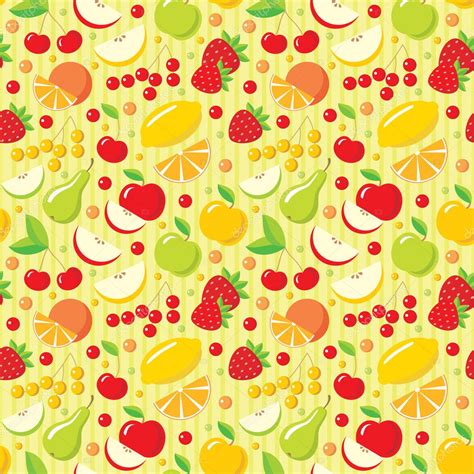 Seamless Fruits Pattern Stock Vector Image By Gurzzza