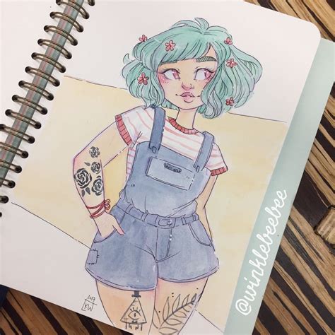 Aesthetic Anime Girl Overalls