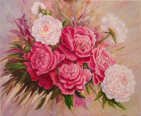 Картина Букет пионов. Размеры: 60x50, Год: 2021, Цена: 15000 рублей ...