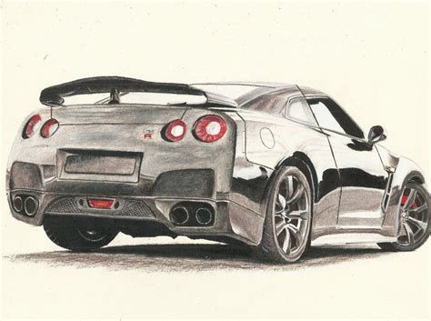 Nissan Gtr Drawing Sketch Draw Easy