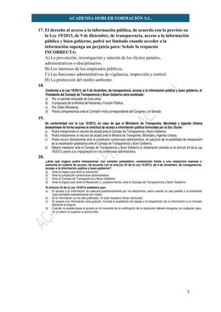 Cuestionario De P Reguntas De Examen De La Ley De Transparencia Pdf