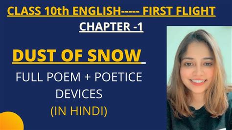 Dust Of Snow Class 10 In Hindi NCERT Poetic Devices Word Meanings Cbse