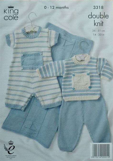 K Babys Romper Suit Set Dk Leichte Worsted King Cole Baby Boy