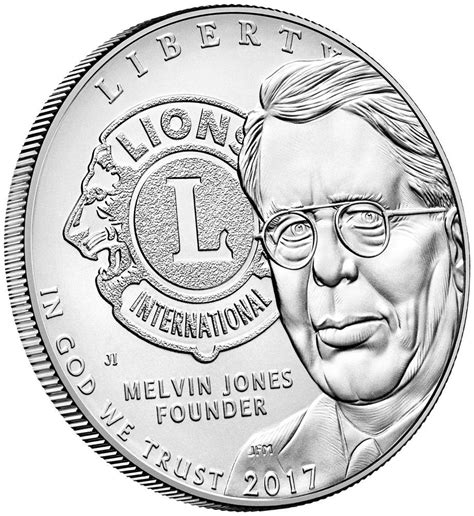 2017 P 1 Lions Clubs Internl Centennial Uncirc Silver Dollar Mint