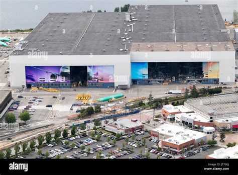 aerial view of 737 MAX JetAirlines planes under construction in Stock ...