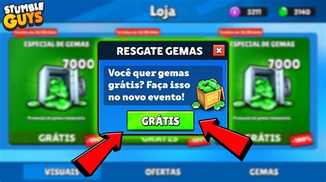 RESGATE AGORA CHEGOU NOVO EVENTO DE GEMAS GRÁTIS NO STUMBLE GUYS